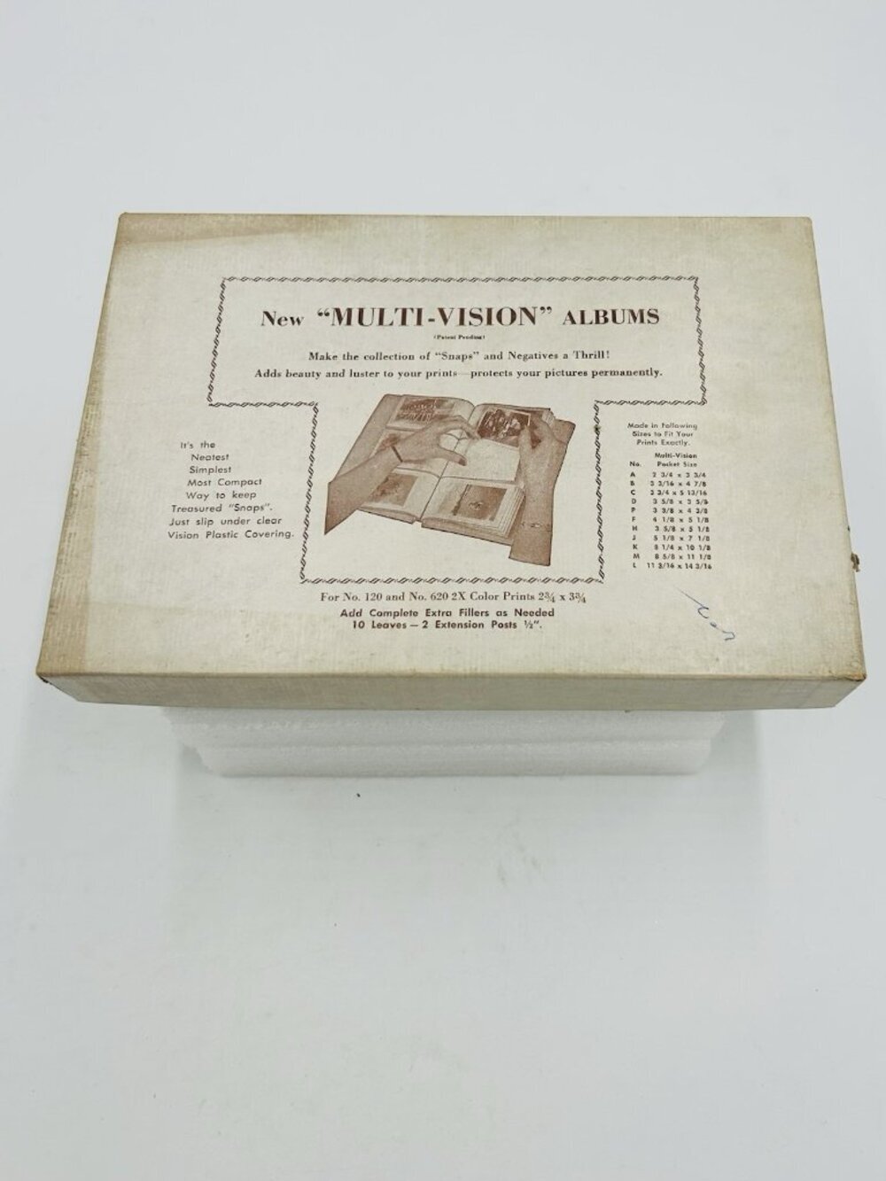 Vintage Horn Brown Multi-Vision Album 2 3/4 x 3 3/4 in Original Box 1960's NEW